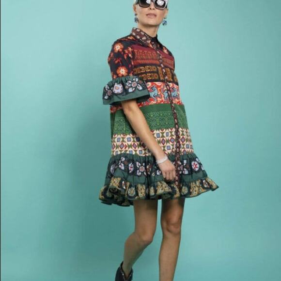 NWOT LA DOUBLE J CHOUX Patchwork Mini DRESS XXS - Picture 3 of 8